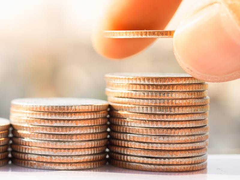 Stacks of coins.