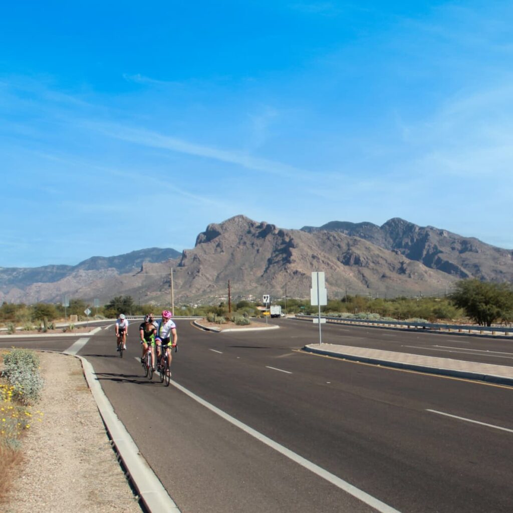 Cyclists enjoying a nice day in Tucson, AZ.