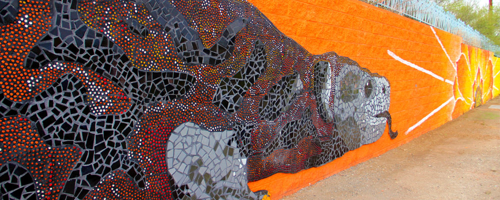 A mural of a Gila monster.