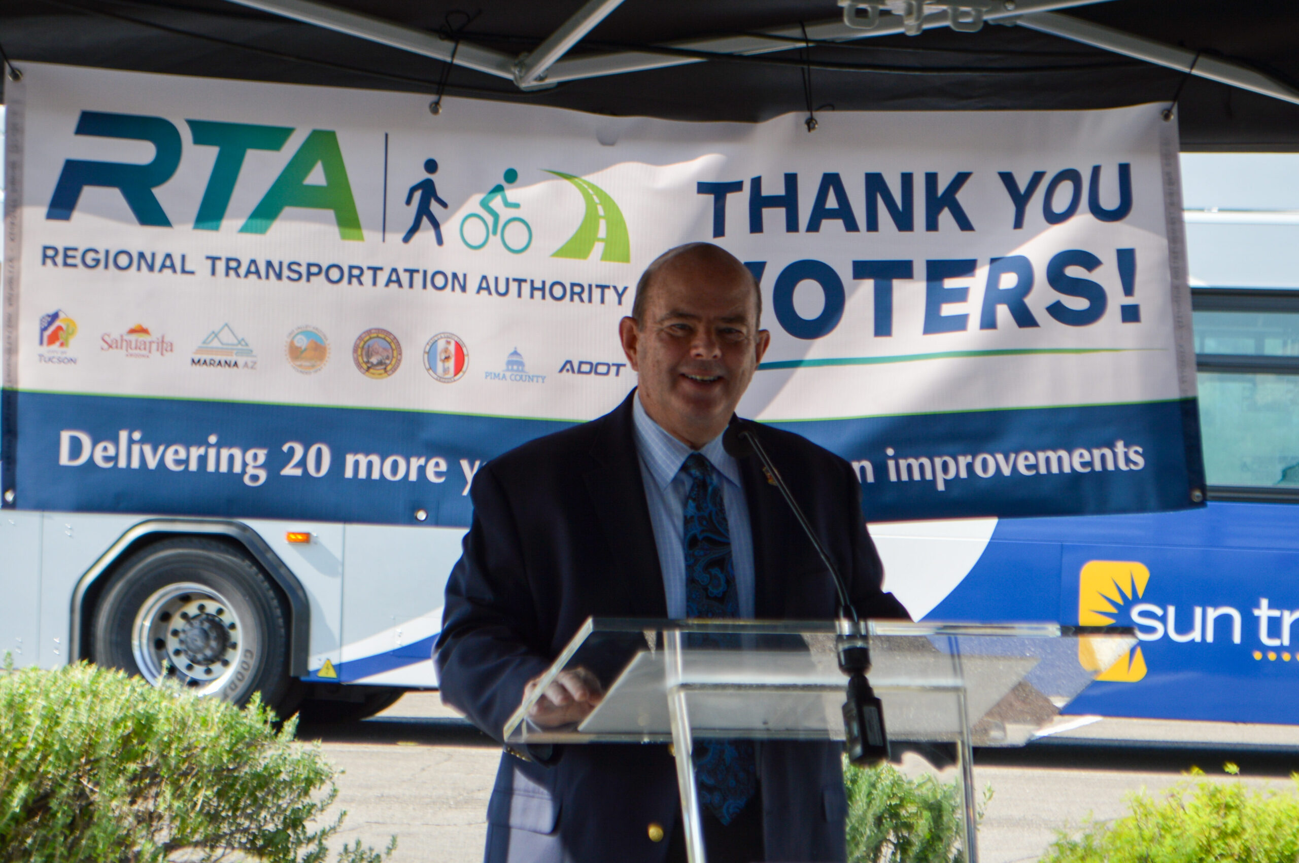 Sahuarita Mayor and RTA Board Chair Tom Murphy at the Aug. 14 RTA kickoff event.